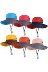Lot de 6 chapeaux de soleil dété à large bord pour femme - Protection UV - Pliable - En maille - Pour la plage, la pêche