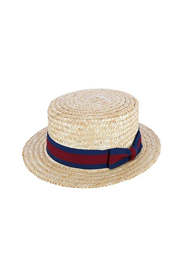 CTM Unisexe Paille 2 Pouces Brim Canotier, Medium, Bronzer