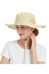 Wmcaps Chapeau de Soleil Femme, Chapeau Safari extérieur Femme, Large Bord Chapeau dété Homme（Rosa）
