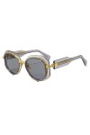 HPIRME Vintage Small Frame Lunettes de soleil irrégulières Femmes Lunettes de soleil de voyage pour dames, BP 3, taille uniqu