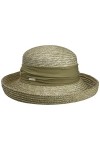 Seeberger Chapeau Dilara en Paille Chapeau pour Femme Chapeau de Soleil Taille Unique - Olive Clair 
