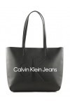 Calvin Klein Jeans Cabas Femme Sac Fermeture Éclair, Noir Black , Taille Standard