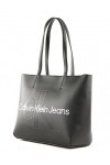 Calvin Klein Jeans Cabas Femme Sac Fermeture Éclair, Noir Black , Taille Standard