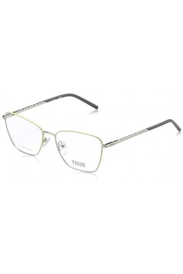 TOUS Eyeglass Frame Vto465 Shiny Palladium W/Green Parts 54/16/135 Femme Lunettes de Soleil