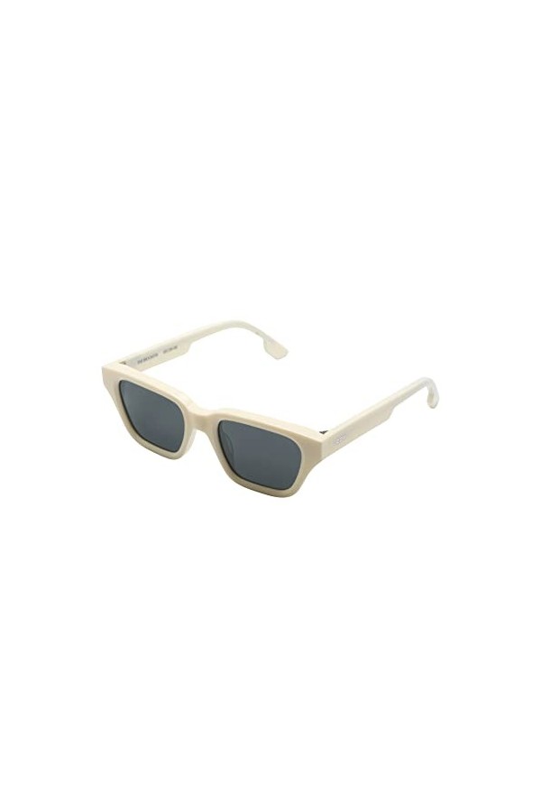 KOMONO Brooklyn Ivory Lunettes de soleil unisexes carrées en acétate pour hommes et femmes avec protection UV et verres polar