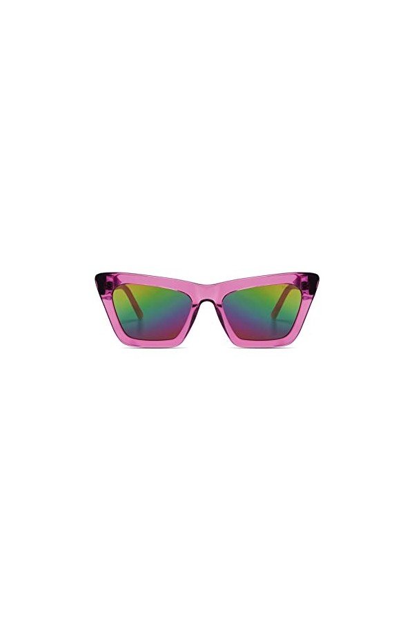 KOMONO Jessie Racing Red Lunettes de soleil unisexes carrées en acétate pour hommes et femmes avec protection UV et verres po