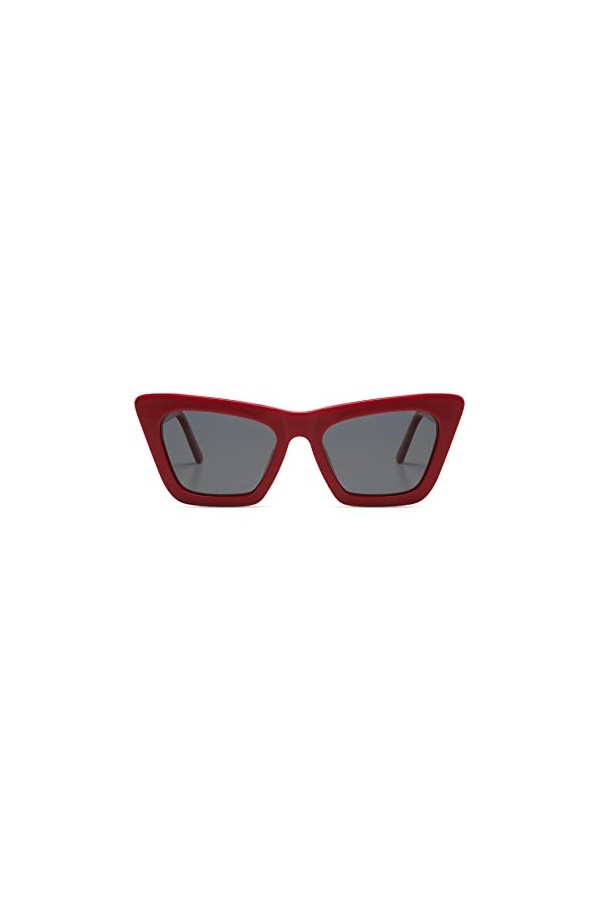 KOMONO Jessie Racing Red Lunettes de soleil unisexes carrées en acétate pour hommes et femmes avec protection UV et verres po