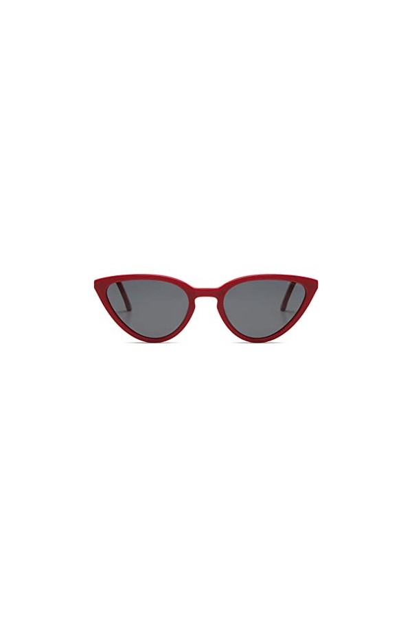 KOMONO Betty Racing Red Lunettes de soleil unisexes œil de chat en acétate pour hommes et femmes avec protection UV et verres