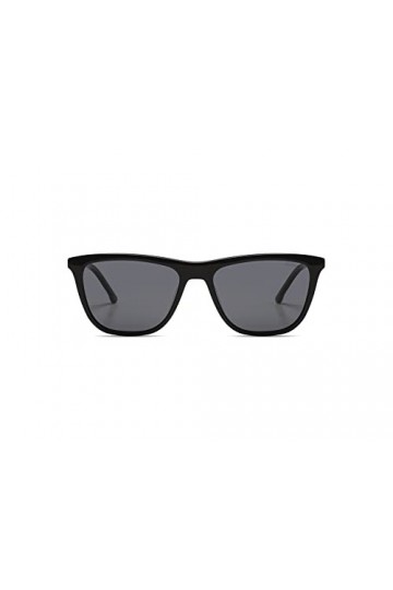 KOMONO River Black Lunettes de soleil unisexes carrées en acétate pour hommes et femmes avec protection UV et verres polarisé