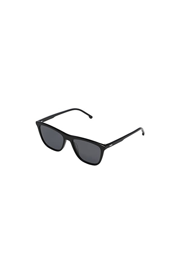 KOMONO River Black Lunettes de soleil unisexes carrées en acétate pour hommes et femmes avec protection UV et verres polarisé