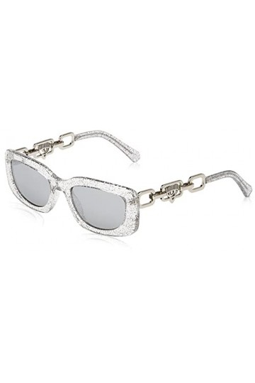 CHIARA FERRAGNI CF 7015/S Lunettes de Soleil, Argenté Paillettes, 53 Femme