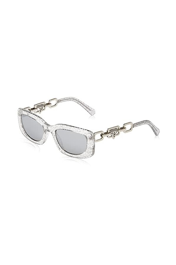 CHIARA FERRAGNI CF 7015/S Lunettes de Soleil, Argenté Paillettes, 53 Femme