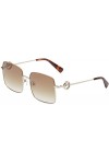 Longchamp LO162S Sunglasses, 750 Gold Gradient Khaki, 55 Unisex