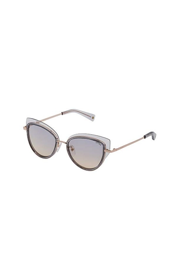 STING Sst387 Lunettes de Soleil, Or Rose Brillant avec Parties Havane, 52 Mixte