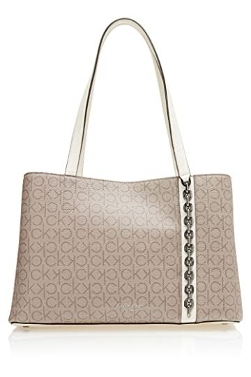 Calvin Klein Adeline Fourre-Tout à Trois Compartiments Femme, Amande/Taupe/chérubin Blanc, Taille Unique