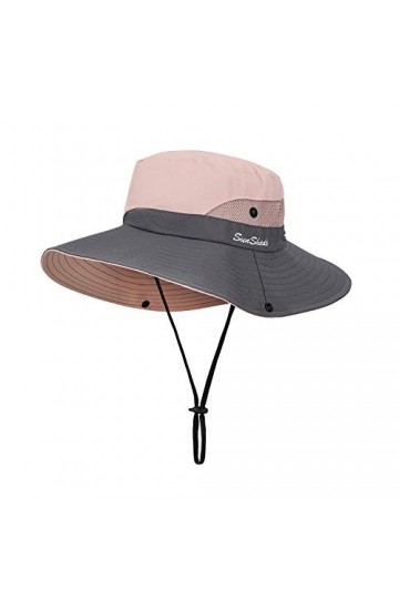 MengH-SHOP Femmes Chapeau Pliable Chapeau de Soleil à Large Bord Protection UV en Maille Chapeau de la Visière Idéal pour Voy