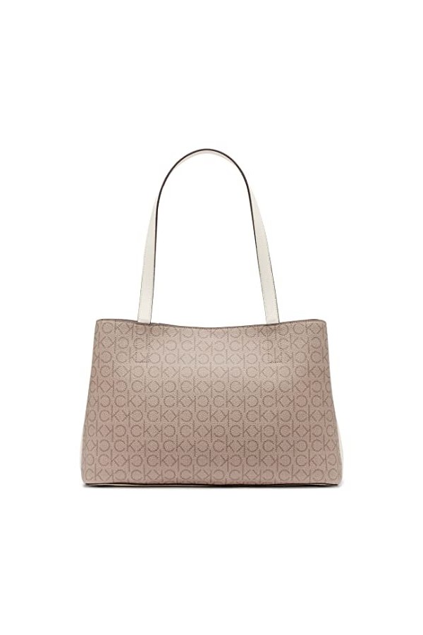 Calvin Klein Adeline Fourre-Tout à Trois Compartiments Femme, Amande/Taupe/chérubin Blanc, Taille Unique