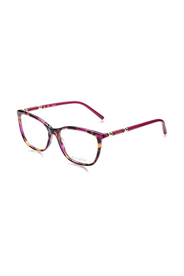 Escada Vesc83 Lunettes de Soleil, Marron/Rouge Shiny Brown/Red Havana , 54 Femme