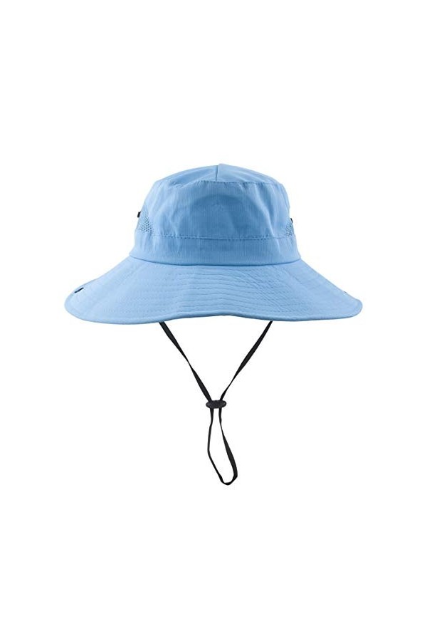 HGGE Chapeau de Soleil pour Femme Pliable avec Trou pour Queue de Cheval Bleu Ciel