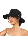 Chapeau de soleil pour femme avec protection UV,Chapeau de pêche à large bord,Chapeau dété pour la plage, la queue de cheval