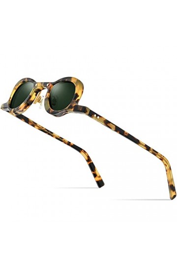 HCHES Lunettes de soleil polarisées pour hommes rétro vintage petites lunettes de soleil rondes ovales pour femmes Shades, 8,