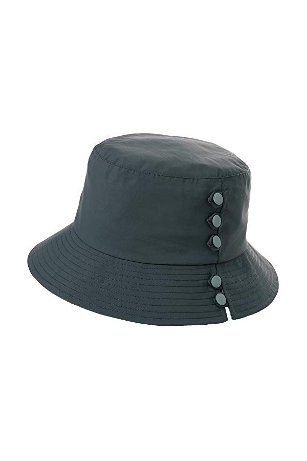 Comhats Chapeau cloche imperméable pour femme - Protection UV - Chapeau de soleil dextérieur, 00737_Noir, M