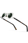 Lunettes de soleil polarisées en acétate Hommes Rétro Vintage Petites lunettes de soleil rondes ovales pour femmes Nuances,Ro