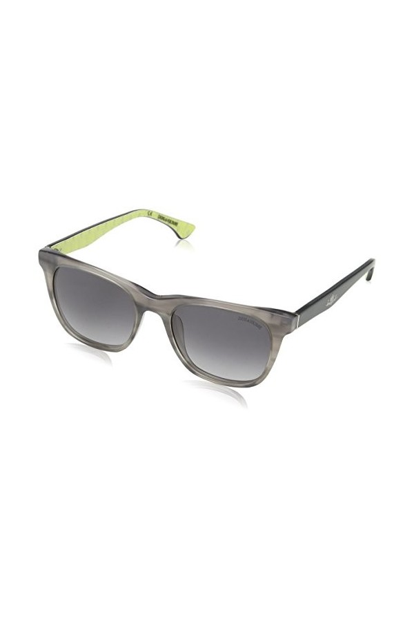 Zadig & Voltaire Szv004 Lunettes de Soleil, Gris Gris rayé Brillant , Taille Unique Femme