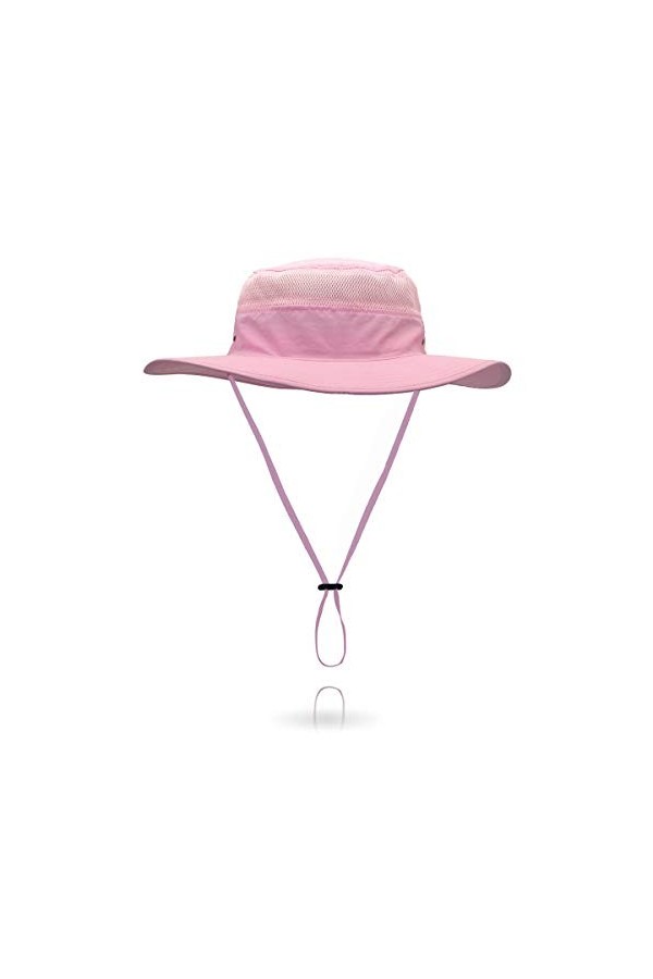 Chapeau de soleil dextérieur pour femme - Protection solaire en maille - Séchage rapide UPF 50+, Rose, taille unique