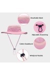 Chapeau de soleil dextérieur pour femme - Protection solaire en maille - Séchage rapide UPF 50+, Rose, taille unique