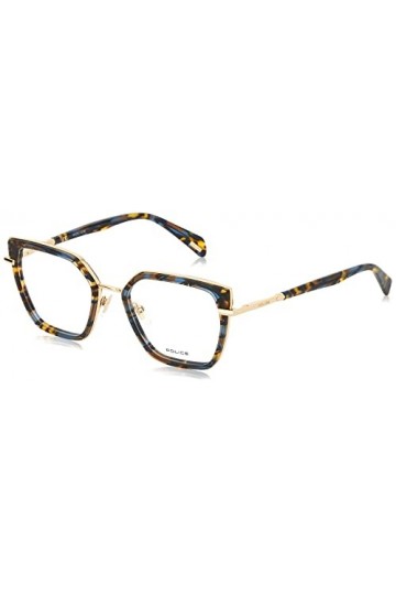 Police Vpld22 Lunettes de Soleil, Bleu Havana Glittery Blue Havana, 52 Femme