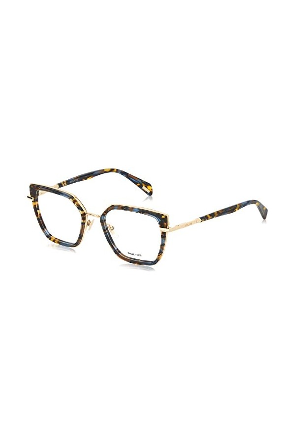 Police Vpld22 Lunettes de Soleil, Bleu Havana Glittery Blue Havana, 52 Femme