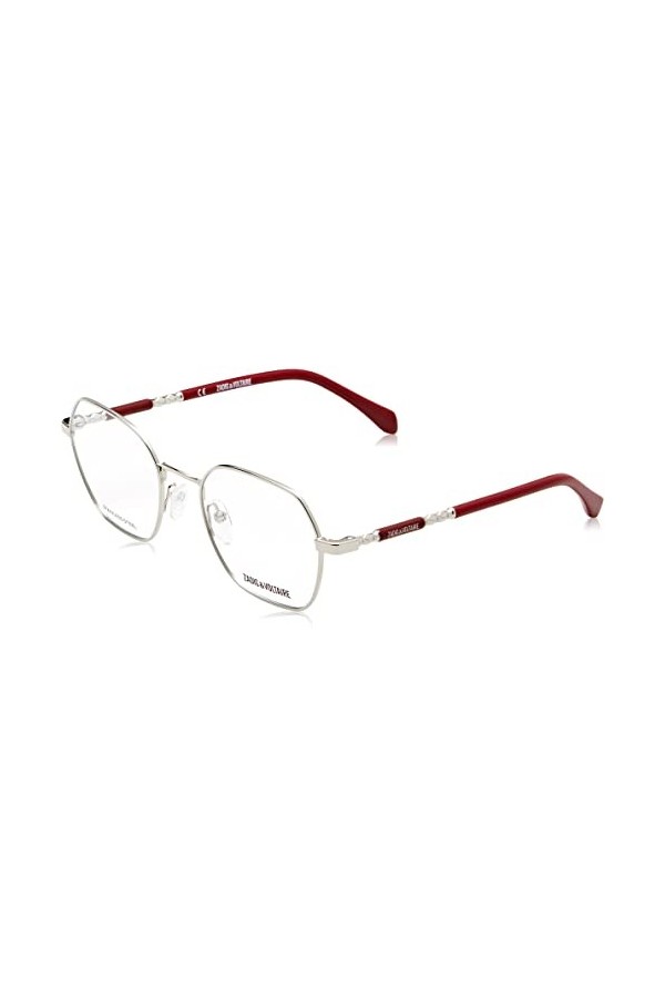 Zadig & Voltaire Vzv296 Lunettes de Soleil, Shiny Full Palladium, 51 Femme