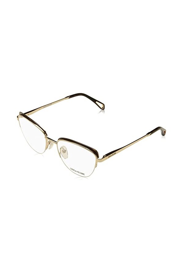 Zadig & Voltaire Vzv314n Lunettes de Soleil, Shiny Rose Gold W/Havana Parts, 52 Femme