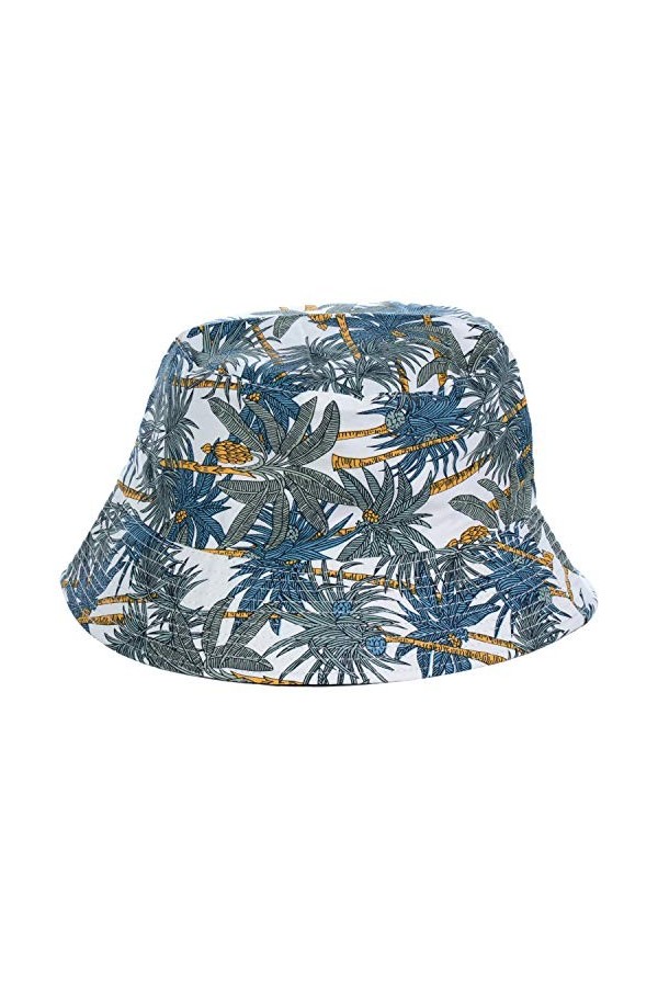 BYOS Chapeau de soleil réversible Motif pêcheur Noir - Bleu - Taille unique