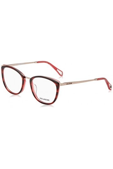 Zadig & Voltaire Vzv313 Lunettes de Soleil, Rayures Bicolores Rouges, 52 Femme
