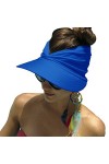 Chapeau de soleil pour femme avec visière large bord et protection UV - Chapeau de plage pliable pour femme, noir, Taille uni