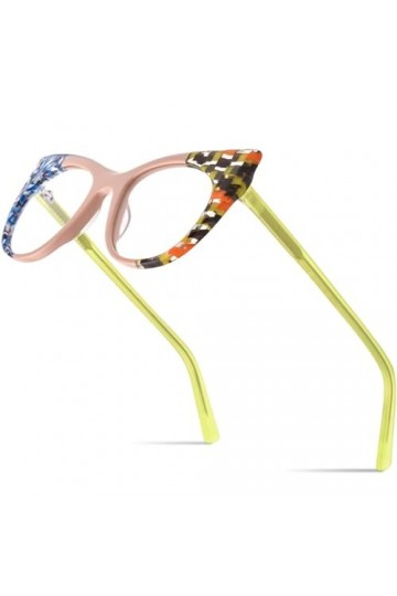 HCHES Lunettes en acétate multicolores monture femmes lunettes oeil de chat lunettes oeil de chat, 4, taille unique