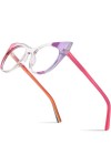 HCHES Lunettes en acétate multicolores monture femmes lunettes oeil de chat lunettes oeil de chat, 4, taille unique