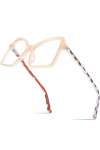 HCHES Lunettes en acétate multicolores monture femmes super taille lunettes de vue œil de chat, 3, taille unique