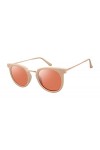 Tahari Lunettes de soleil rondes Th713 en métal 100 % protection UV pour femme Cadeau élégant 48 mm, Nude., 49 mm