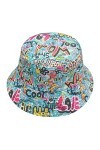 ZLYC Chapeau de soleil unisexe motif forêt tropicale avec motif floral, Art de rue bleu, taille unique