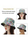 ZLYC Chapeau de soleil unisexe motif forêt tropicale avec motif floral, Art de rue bleu, taille unique