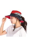 VICSPORT Femmes Chapeau De Soleil Large Bord Seau Mesh Boonie Chapeaux Pêche en Plein Air Protection UV