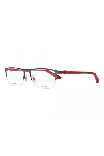 Police Pitch 1 Sunglasses, Metalisiert Aluminium-Matt Ziegelfarben-Rot, XL Unisex