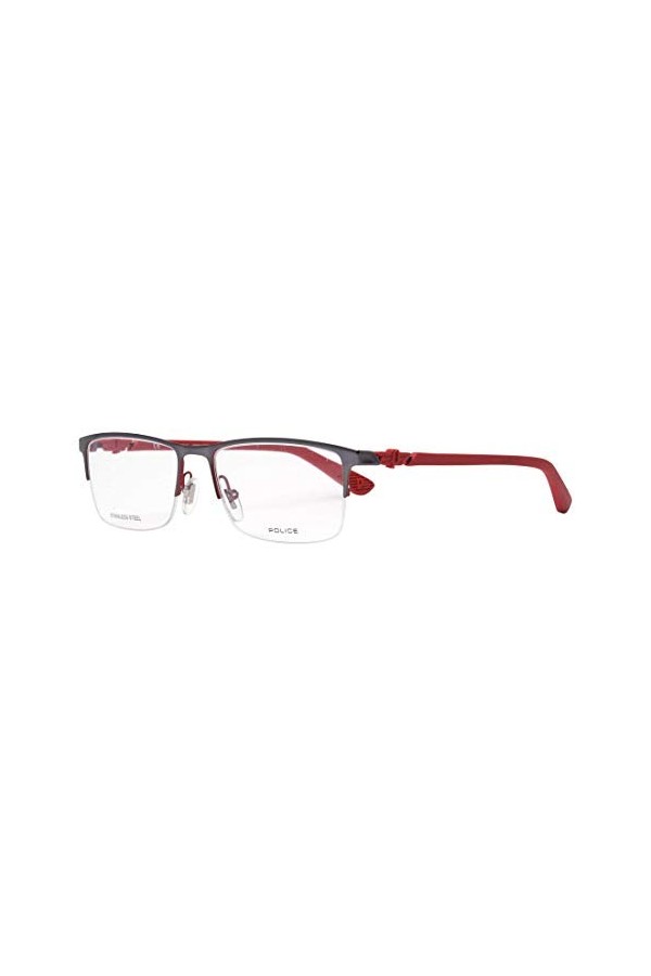 Police Pitch 1 Sunglasses, Metalisiert Aluminium-Matt Ziegelfarben-Rot, XL Unisex