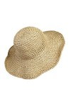 Chapeau de Paille de Femmes Plage Bonnet de Soleil Pliable Grande Dame Disquette De Papier Tresse Large Bord pour Voyage Déco
