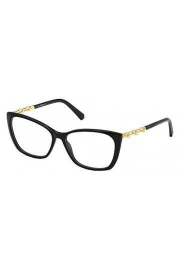 Swarovski Sk5383 Lunettes de Soleil, Noir Brillant, 54 Femme