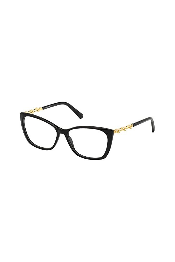 Swarovski Sk5383 Lunettes de Soleil, Noir Brillant, 54 Femme