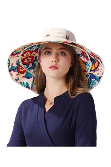 iHomey Chapeau de Soleil, Capeline, Large Bord décapotable, réversible UPF 50 + bob Contre Le Soleil pour Plage. Beige-A 